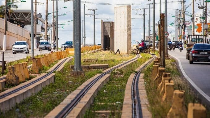 Obras inacabadas do VLT de Cuiabá. Foto: Divulgação