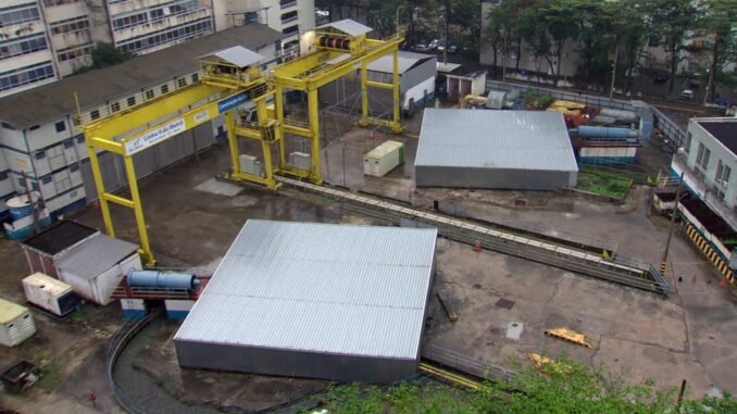 Foto de arquivo: Vista do canteiro da Estação da Gávea, cujas obras estão paradas desde 2015 — Foto: Reprodução/TV Globo