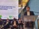 Ministro da Infraestrutura, Tarcísio de Freitas, durante a inauguração do Centro de Excelência em Tecnologia Ferroviária, em Anápolis (GO). Foto: Divulgação