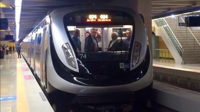 Trem da linha 4 do metro do Rio. Foto: Divulgação / Governo do Rio de Janeiro / Agência Brasil