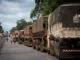 Carretas carregadas com soja em fila na BR-163, na divisa de Mato Grosso e Pará - Zanone Fraissat - 19.fev.2020/Folhapress