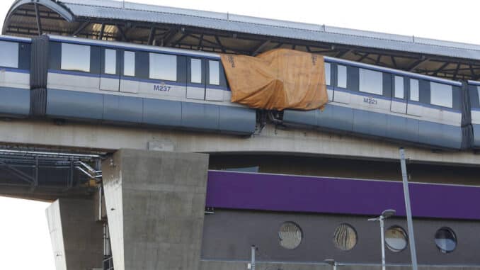 Dois trens da linha 15-prata do monotrilho de São Paulo se chocaram na estação Jardim Planalto, na zona leste da capital paulista - Ale Vianna - 30.jan.19/Eleven/Folhapress