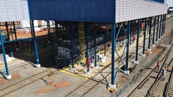 Posto de abastecimento de trens que começa a operar nesta sexta em Araraquara (Divulgação/Rumo)