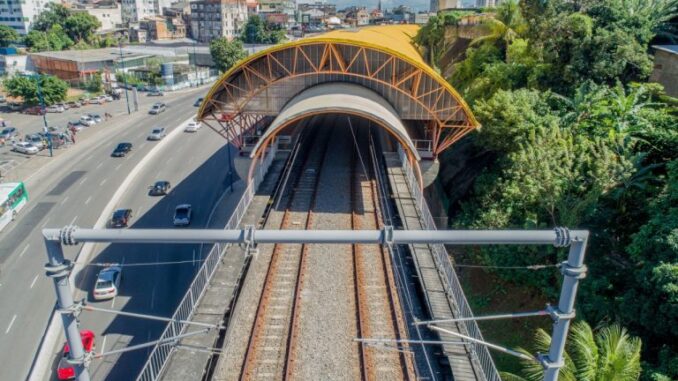 Imagem de estação em Salvador feita a partir de drone (Divulgação/CCR Metrô Bahia)