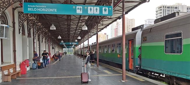 Trem Vitória-MInas, na estação de Belo Horizonte - créditos: Mariza e Karina Cordovil/Tem que ir