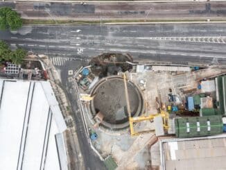 Cratera após desmoronamento em obra da Linha 6-Laranja do Metrô; antes de acidente e após quatro anos de paralisação, construção passava por aceleração. Foto: LEANDRO MARTINS/ESTADÃO - 01/01/2022