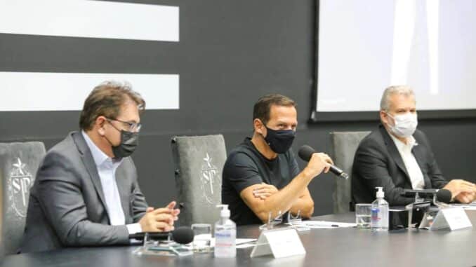 Em coletiva, governo de SP anunciou o início das obras do monotrilho que ligará os terminais do Aeroporto de Cumbica à estação da CPTM; entrega está prevista para 2024. Foto: Governo do Estado de São Paulo - 22/02/2022