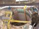 Asfalto cede e abre buraco ao lado da obra do Metrô na Marginal Tietê, na Zona Norte de SP Foto: Reprodução / TV Globo