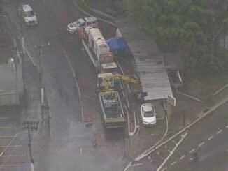 Explosão em obra nesta terça-feira (22) na Água Branca, Zona Oeste de São Paulo — Foto: Reprodução/TV Globo