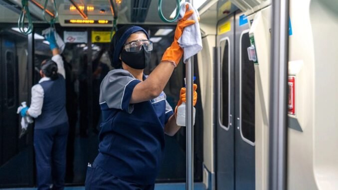 A desinfecção dos trens nas diversas linhas do Metrô de São Paulo é feita diariamente. Foto: Divulgação Metrô SP