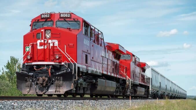 Locomotiva da Canada Pacific Railway. Empresa pode enfrentar greve na próxima semana (Foto: Divulgação/CPR)