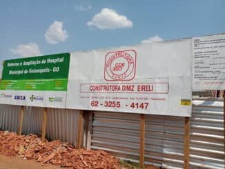 Em Goianápolis (GO), construção do Hospital Municipal, autorizada em 2018, está parada. Foto: Divulgação/Prefeitura