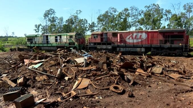 MPF investiga local conhecido como "cemitério de vagões" em Araraquara por risco ambiental — Foto: Reprodução/EPTV