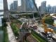 Vigas da Linha 17–Ouro do Monotrilho do Metrô de São Paulo em obra na Marginal Pinheiros — Foto: Divulgação