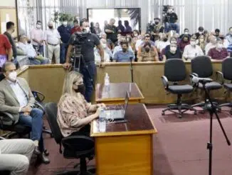 Audiência pública em Bady Bassitt para discutir novo traçado da linha férrea (Divulgação/Prefeitura de Rio Preto)