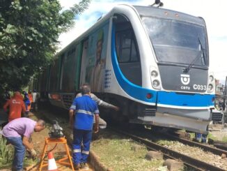 CBTU suspende viagens de trem da Linha Sul por tempo indeterminado após acidente — Foto: Pedro Trindade/Inter TV Cabugi