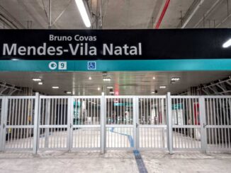 Estação Bruno Covas/Mendes-Vila Natal fechada no fim da tarde de 1º de julho de 2022 - Matheus Souza/Agência Mural