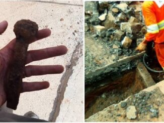 Cravo e trilho de bonde encontrado durante obras da Linha 6-Laranja na Estação Bela Vista Foto: Relatório Parcial/A Lasca Arqueologia/Reprodução