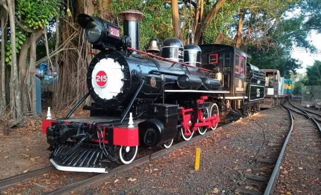 Maria-Fumaça 215 pronta para voltar aos trilhos após passar por restauro na oficina da ABPF - Divulgação/ABPF