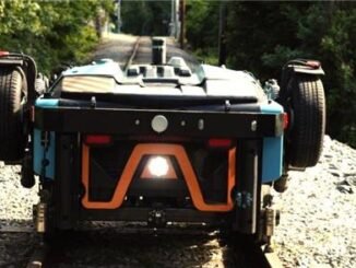 Equipamento Rail-pod em aferição de ferrovia nos EUA - créditos: Rail-Pod