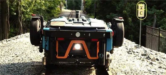Equipamento Rail-pod em aferição de ferrovia nos EUA - créditos: Rail-Pod