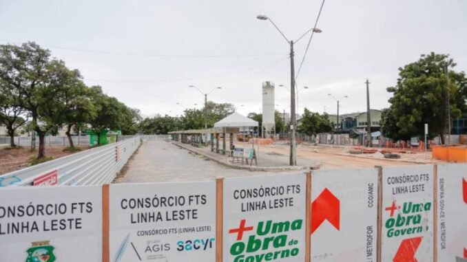 Obras da Linha Leste do Metrô de Fortaleza seguem em ritmo lento(foto: JULIO CAESAR)