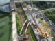 Vigas da Linha 17–Ouro do Monotrilho do Metrô de São Paulo em obra na Marginal Pinheiros em abril de 2022 — Foto: Divulgação