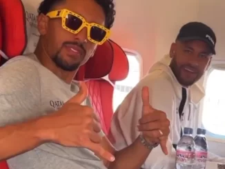 Chefe do setor de ferrovias da França critica PSG, de Marquinhos e Neymar, por usar avião em voo de curta duração Foto - Reprodução