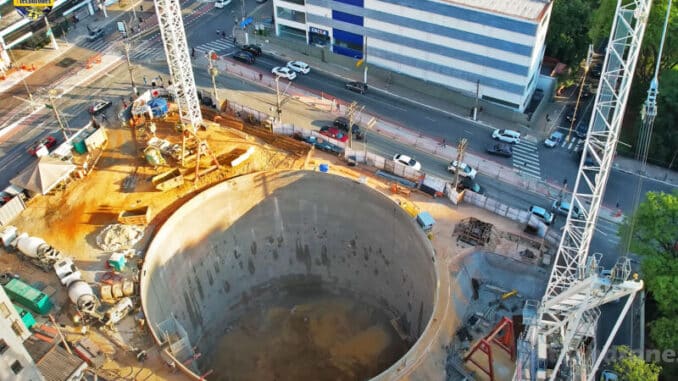 Estação São Joaquim da Linha 6 em construção (iTechdrones)