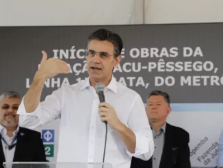 O governador de SP, Rodrigo Garcia (PSDB), em coletiva de imprensa na Zona Leste de SP nesta quinta-feira (15). — Foto: Divulgação/GESP
