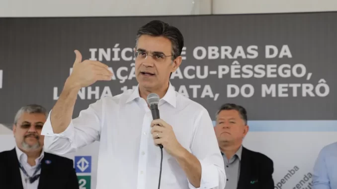 O governador de SP, Rodrigo Garcia (PSDB), em coletiva de imprensa na Zona Leste de SP nesta quinta-feira (15). — Foto: Divulgação/GESP
