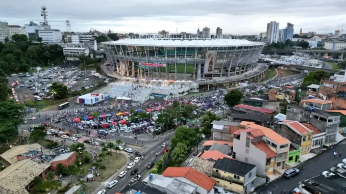 Localizada em área central de Salvador, Fonte Nova tem proposta multiuso — Foto: Divulgação/EC Bahia