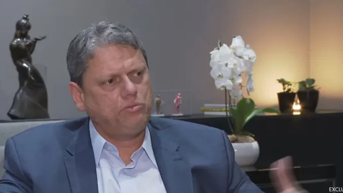 Tarcísio de Freitas em entrevista ao SP2. — Foto: Reprodução/ TV Globo