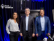 Da esq. para dir.: Bianca Rocha, da RF, Pedro Palma, da Rumo, e Claudinei Carvalho, da RF Foto: Renan Kaldiris